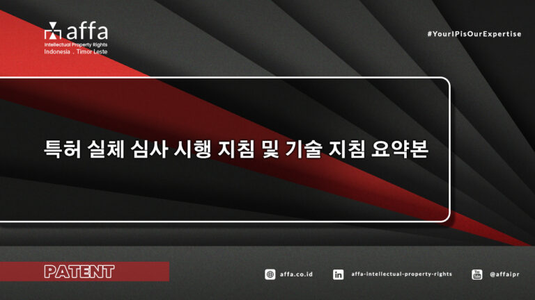 특허 실체 심사 시행 지침 및 기술 지침 요약본